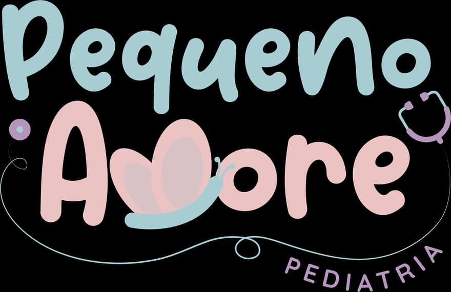 Marca do Pequeno Amore Pediatria: uma borboleta ao lado do nome.