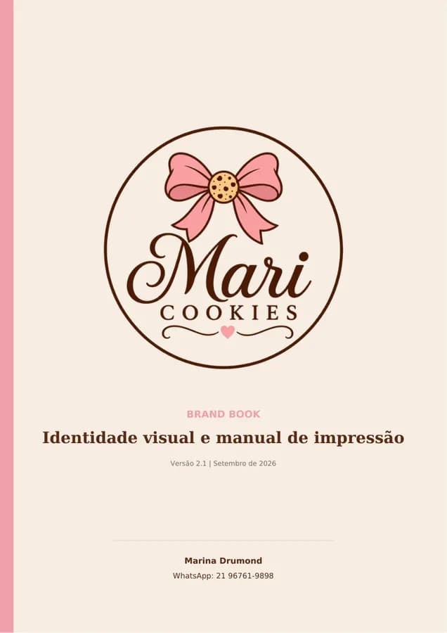 Página 01 do manual da marca Mari Cookies.