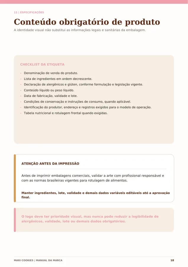 Página 18 do manual da marca Mari Cookies.